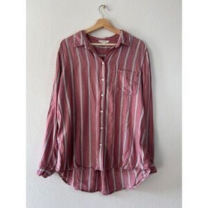 Beachlunchlounge Nordstrom Womens Alanna Rogue Stripe Button Up Large